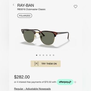 Brand new Ray-Ban RB3016 Clubmaster Classic sunglasses in Red Havana colourway.